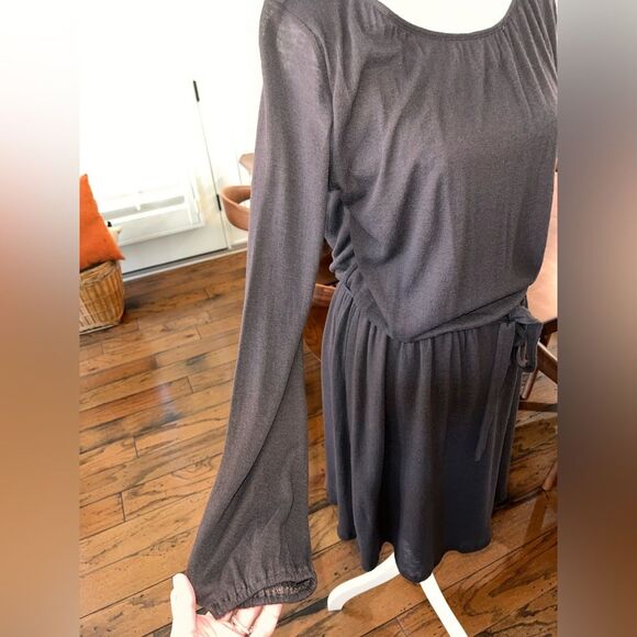 Velvet Graham Spencer Brown Knit Belted Midi Dress Soft Long Sleeve Sz S NWT - Picture 6 of 10